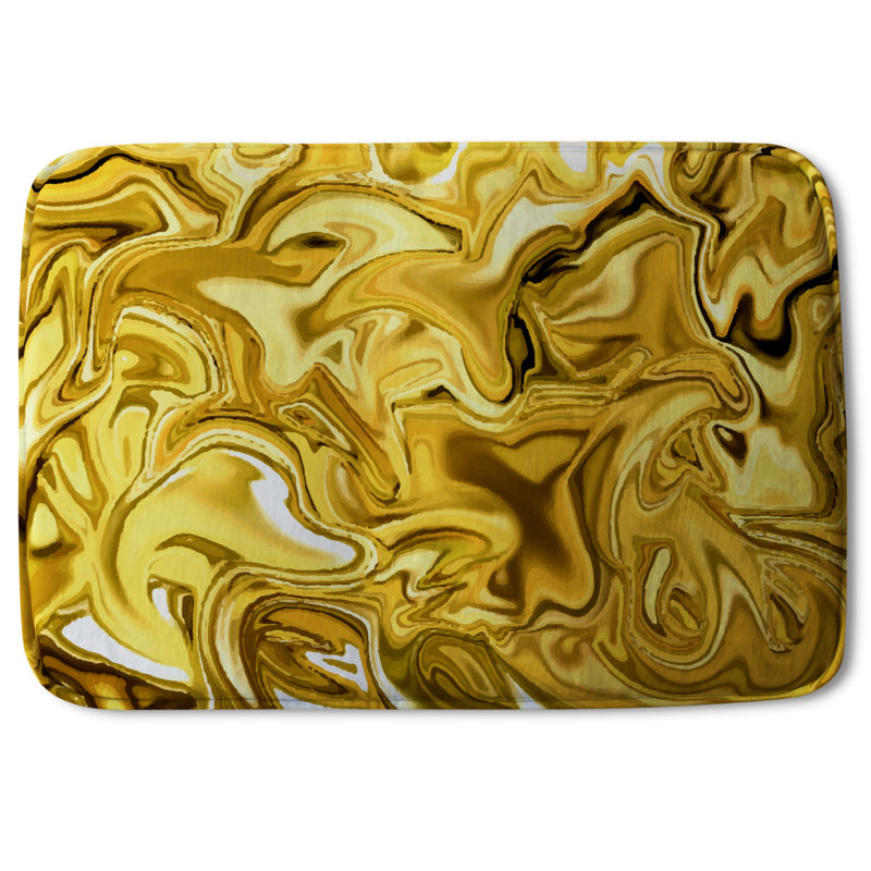 Ajaysia Non-Slip Bath Rug, Liquid Gold