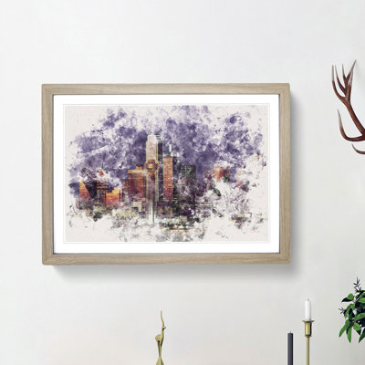 Dallas Texas Skyline At Dusk - Single Picture Frame Painting on MDF