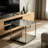 Industrial Minimalist Square Stainless Steel Side Table, 2-Tier Open Storage End Accent Table for Living Room Bedroom Sofa Corner