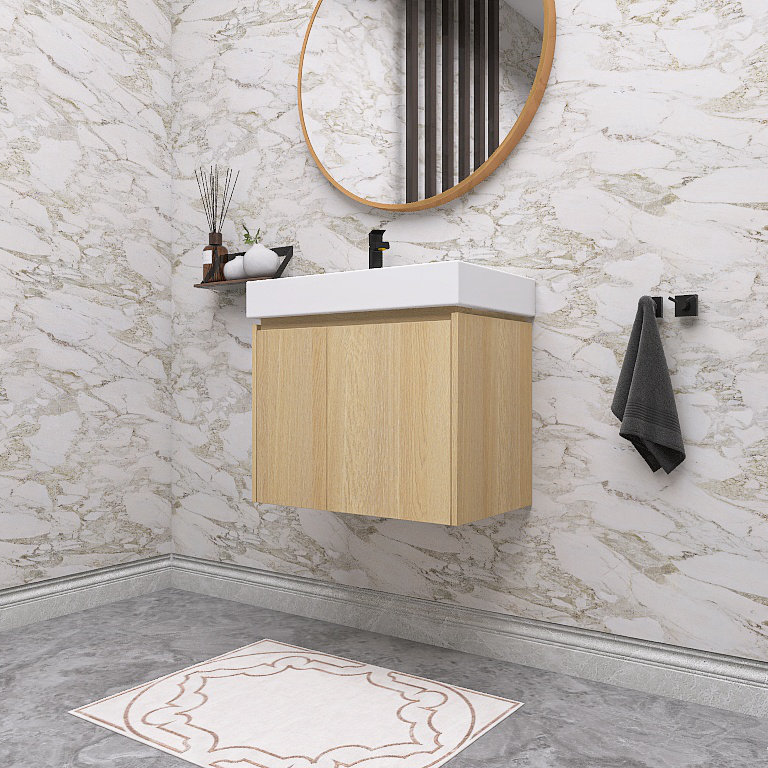 Meuble-lavabo avec plateau Jaiel, Beige