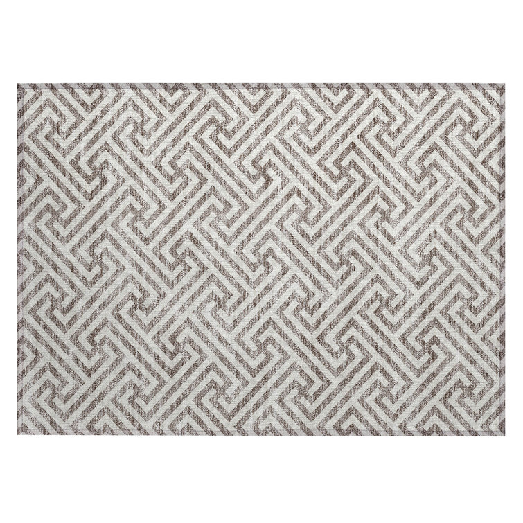 Washable Geometric Indoor / Outdoor Rug