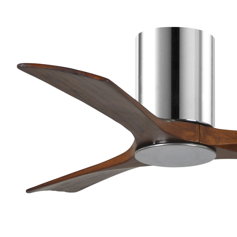 Irene LED Ceiling Fan, Polished Chrome, Walnut, 42"