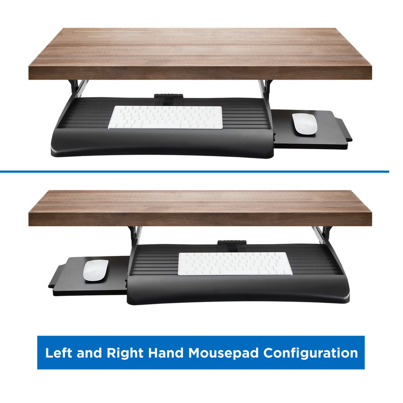 Adjustable Black Under Desk Keyboard Drawer with Mouse Platform
