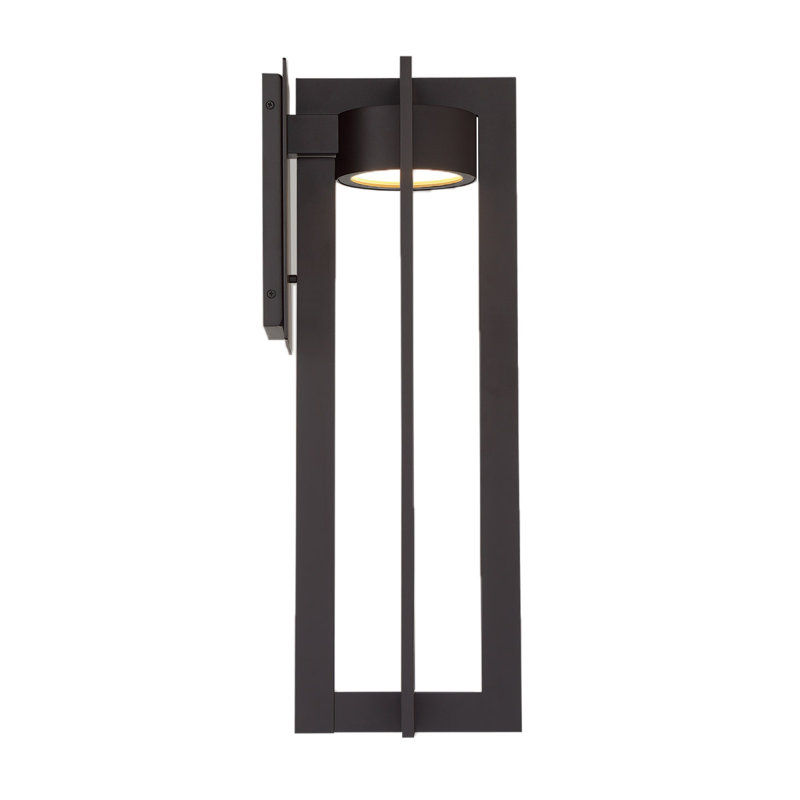 Chamber LED Outdoor Armed Sconce, Black, 20.0625" H x 7" W x 8.4286" D