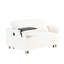 Double velours côtelé beige avec table mobile et connexion, convenant à une prise de table de différents styles, offrant une sensation luxueuse-1491093613