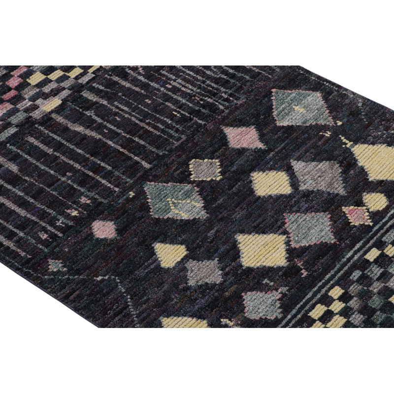 Moroccan Hand Knotted Area Rug, Runner 3' x 8'
