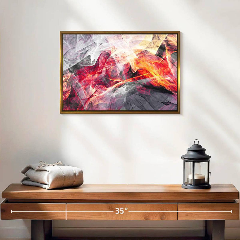 Lohan, le feu à l'intérieur, Cadre flottant doré, 25 po x 17 po