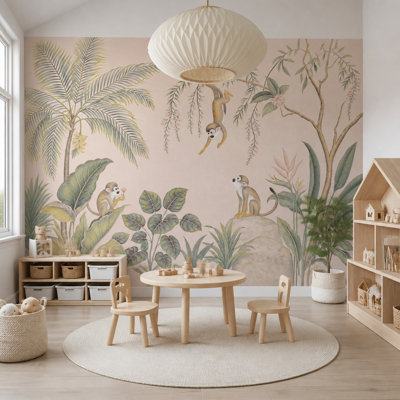 Tropical Wallpaper Monkeys Jungle Wall Mural