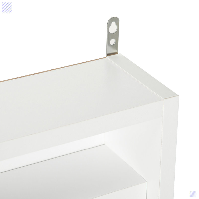 Johnrichard 5-Tier Display Cabinet, Glass Display Case with 2 Doors and Adjustable Shelves, White