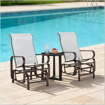 Ensemble de 2 chaises berçantes d'extérieur, chaise longue douillette