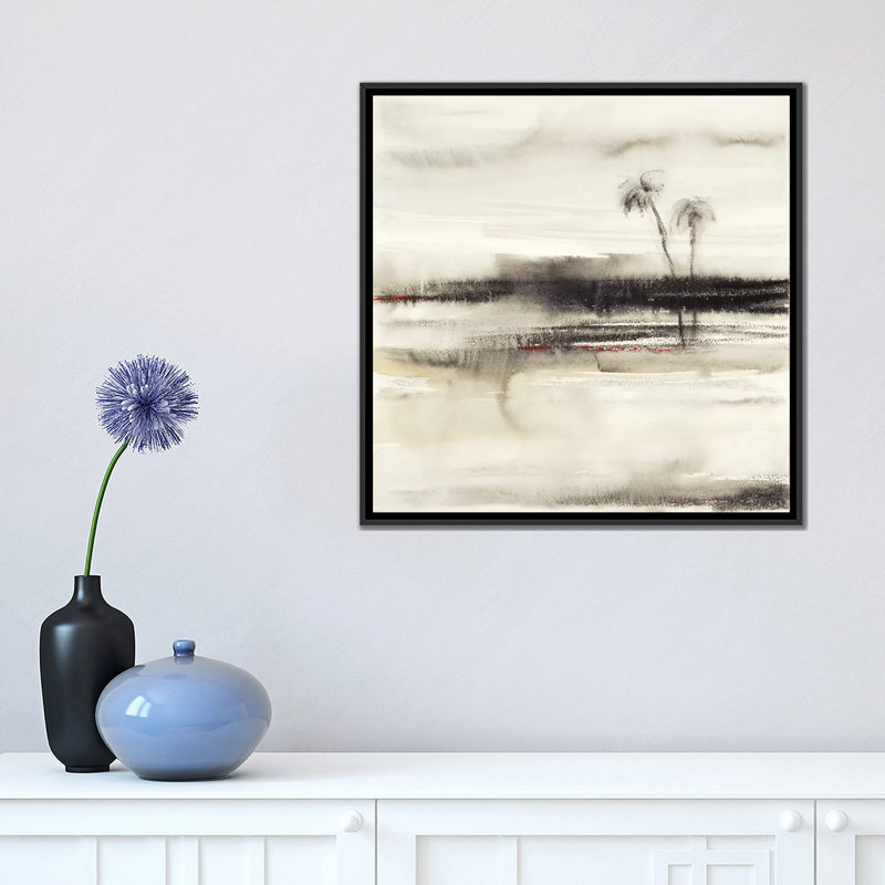 «Solstice III», reproduction sur toile, H 18 po x l 18 po x P 1,5 po, Toile avec cadre noir, Pas de tapis