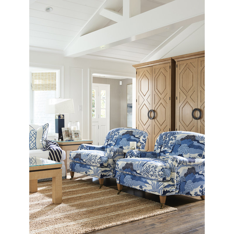 Chaise Sydney avec roulettes en laiton, Bleu