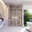 Porte de douche coulissante simple sans cadre avec verre transparent S 60 x l 76 po Sankiz