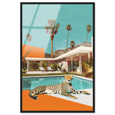 Art mural en verre acrylique encadré Cheetah