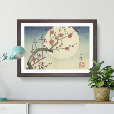 Red Plum Branch & Moon by Utagawa Hiroshige - Picture Frame Painting Print