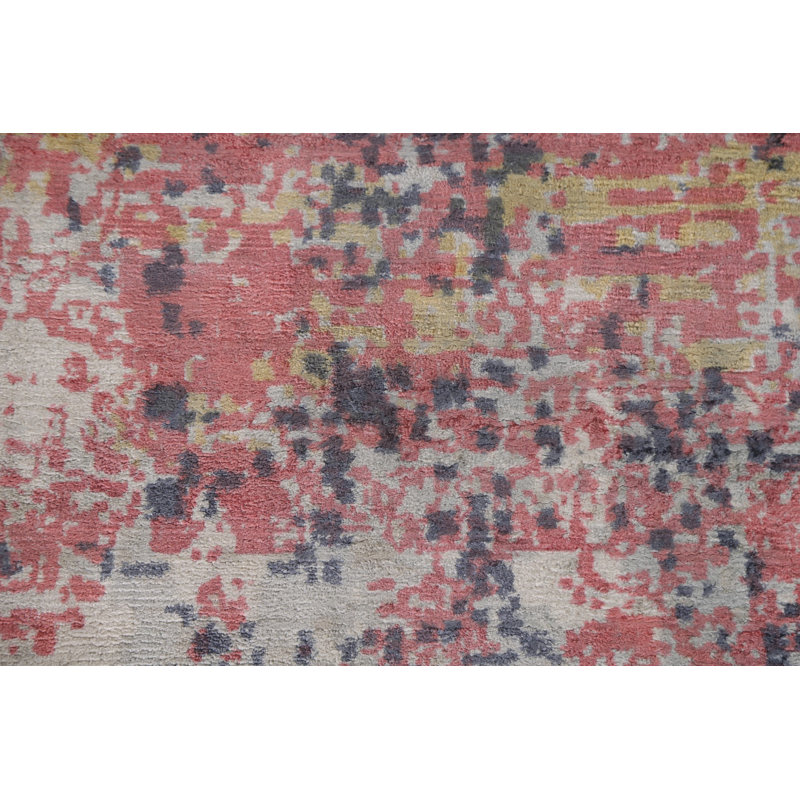 Tapis abstrait moderne fait à la main 5 x 8 po