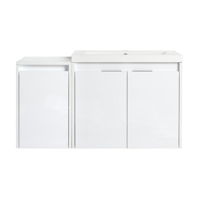 Rangement flottant mural pour meuble-lavabo mural minimaliste blanc lustré 36 po Roomfitter