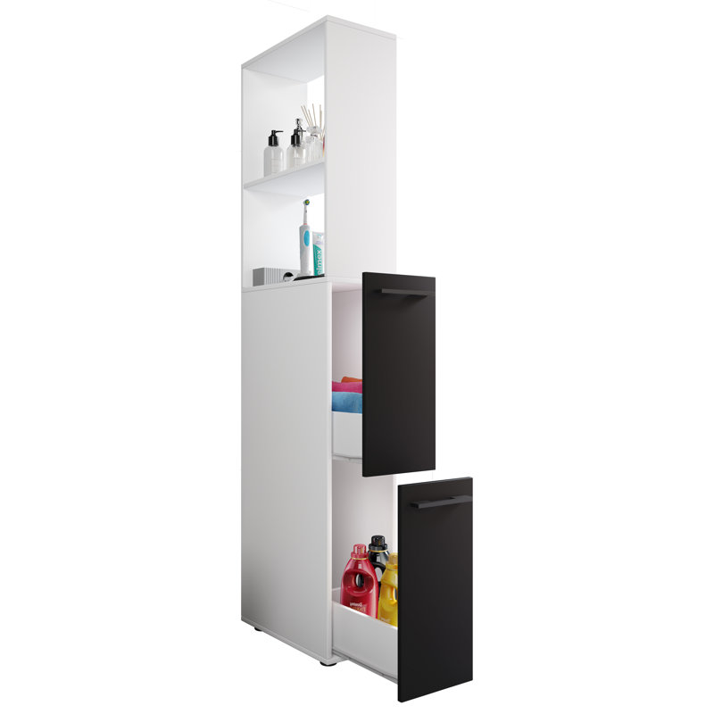 Rainna Bathroom Cabinet, White/Black