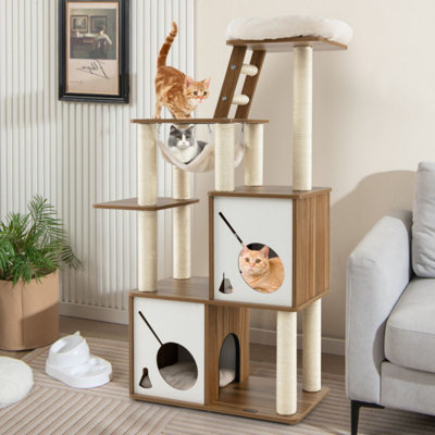 57 Inch Cat Tree Tower Multi-Level Activity Centre With Scratching Posts