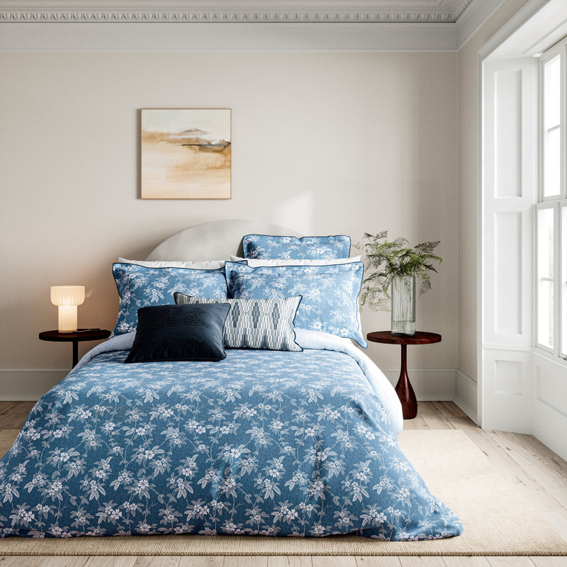 Zayda Cotton Duvet Cover Set, Super King Duvet Cover + 2 Pillowcases