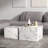 Faux Marble Nesting Coffee Tables - Set of 2 Modern Square Side Tables for Living Room, No Assembly Needed,Marble White-585419826