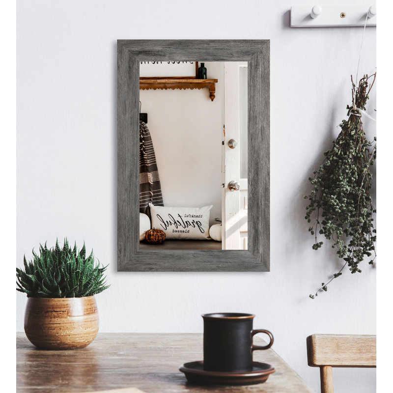 Engineered Wood Flat Wall Mirror, 33" x 26"