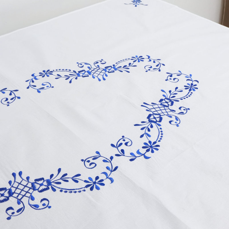 Hand Embroidered Thick Cotton Table Cover – Decorative Dining Tablecloth for Elegant Home & Dining Décor