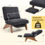     Fauteuil d'appoint sans accoudoirs avec repose-pieds réglable, méridienne avec dossier réglable, fauteuil de lecture pour salle de lecture, salon, appartement, bureau-gris-1650005421