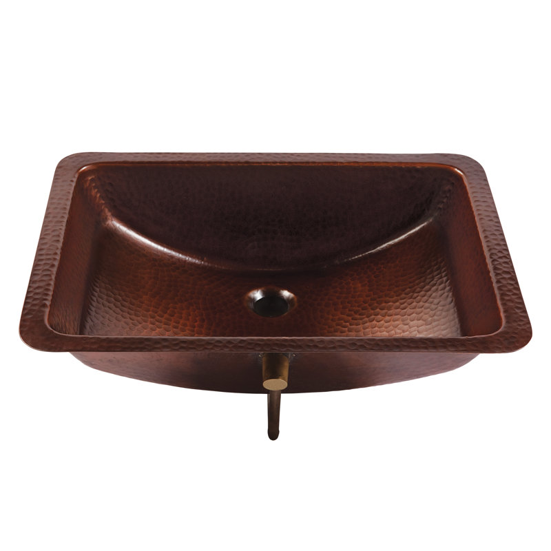 Curie 21" Undermount Bathroom Sink in Copper