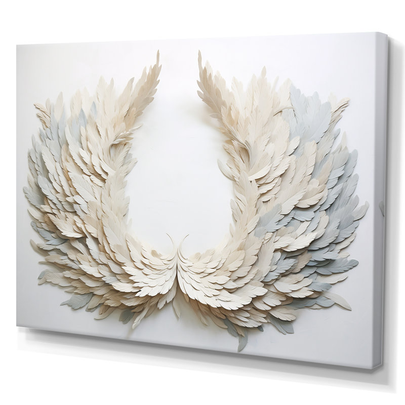 Couronne de plumes noires et blanches - Reproductions encadrées, 12" H x 20" W, Toile tendue