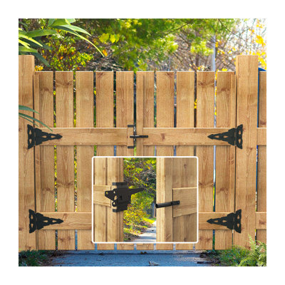 Skysen Stainless Steel Vinyl Wood Fence Self Closing Gate Latch Black