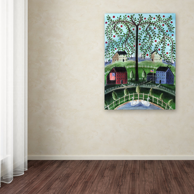 « american sel box village », reproduction sur toile tendue, H 19 po x l 14 po