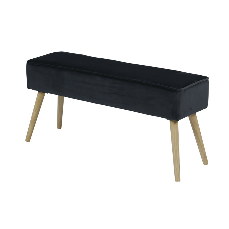 Mikaela Upholstered Bench, Dark Grey