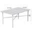 Table de salle à manger rectangulaire avec trou pour parasol