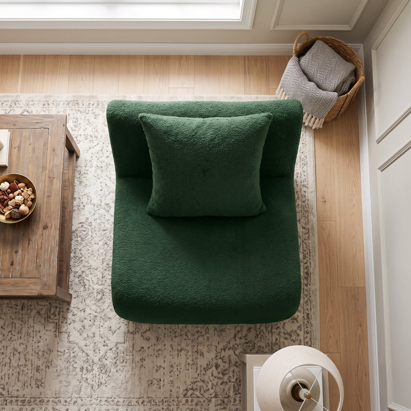 Canapé Teddy moderne en velours côtelé de 84 cm de large, fauteuil d'appoint confortable avec coussin