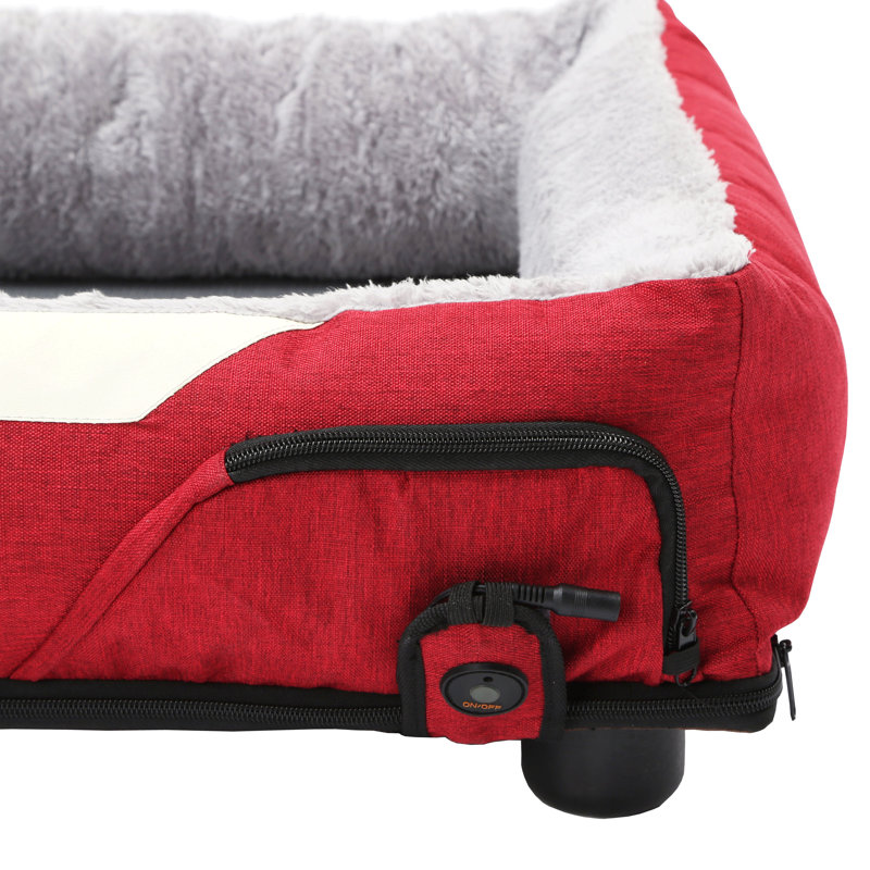 Lit électronique intelligent pour animaux de compagnie «Dream Smart», Moyen (L 25,6 po x P 21,65 po x H 7,1 po), Rouge