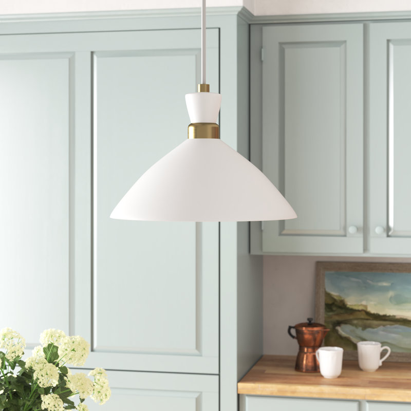 Kita 1 - Light Heritage Brass Pendant, White