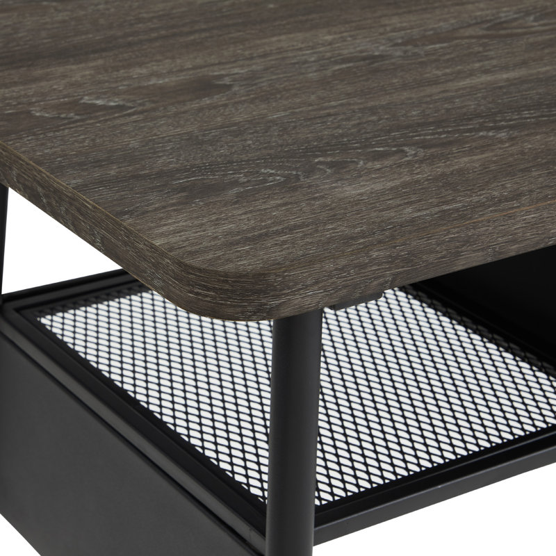 Urban Desk with Storage, Cerused ash