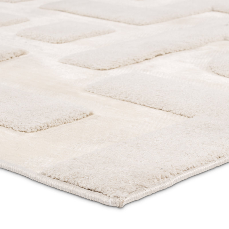 Tapis blanc Ivy Bronx Braen, Rectangle 3 pi 11 po x 5 pi 11 po