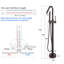 Robinet de baignoire monocommande à fixation au sol avec douche à main-50686033