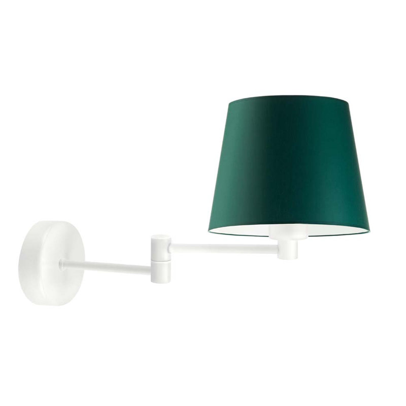Ayannia Armed Sconce, White, Bottle Green