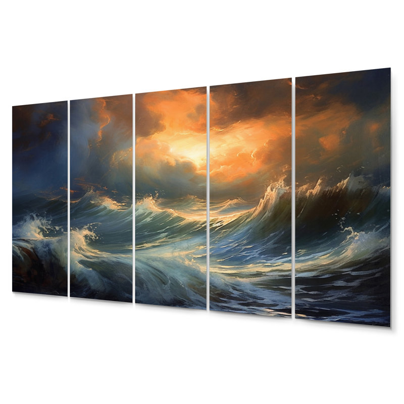 Stormy Seas II - ensemble de décoration murale bord de mer en métal