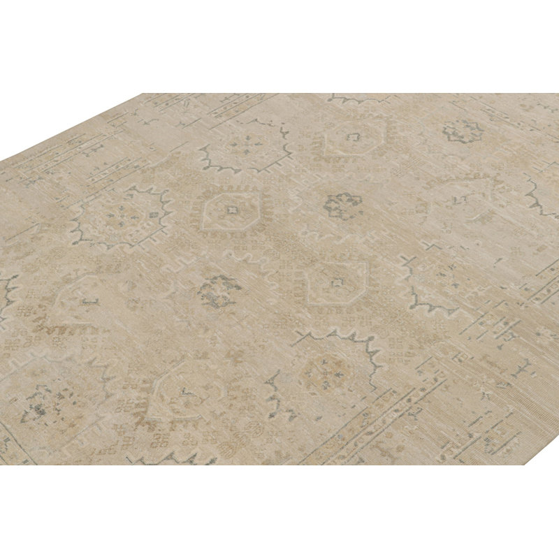 Oushak Hand Knotted Silk Floral Area Rug, Rectangle 8' x 10'