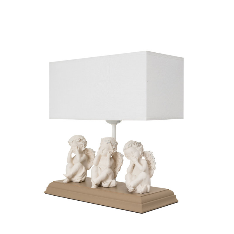 Lampe de table 11 ", Brun, Blanc