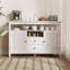 Armoire à café avec portes en rotin naturel Azarius Boho