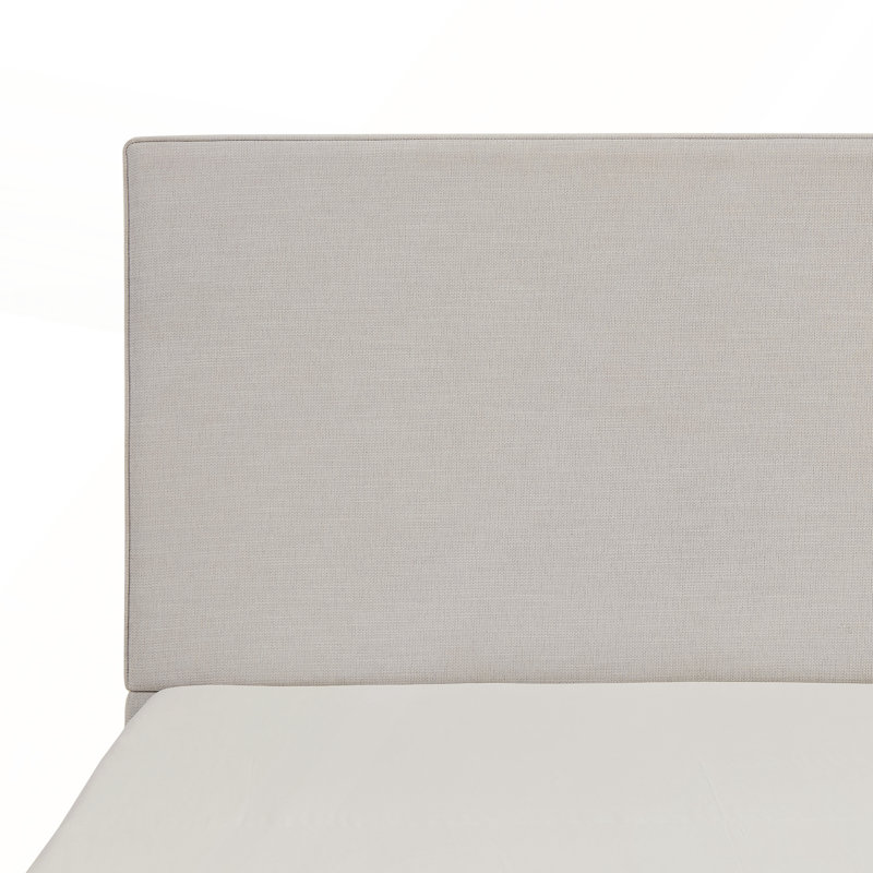 Tall Headboard Upholstered Bed / 52" High Headboard / Elegant Simplicity / No Box Spring Needed / Easy Assembly / Queen / Textured Ivory Canvas