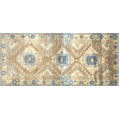 Gallery Size One-of-a-Kind 4'10" X 11'2" 1960s Runner Wool Area Rug in
