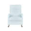 Chaise berçante rembourrée en chenille blanche avec pieds en métal et poche de rangement latérale - Confort et fonctionnalité modernes-541175919