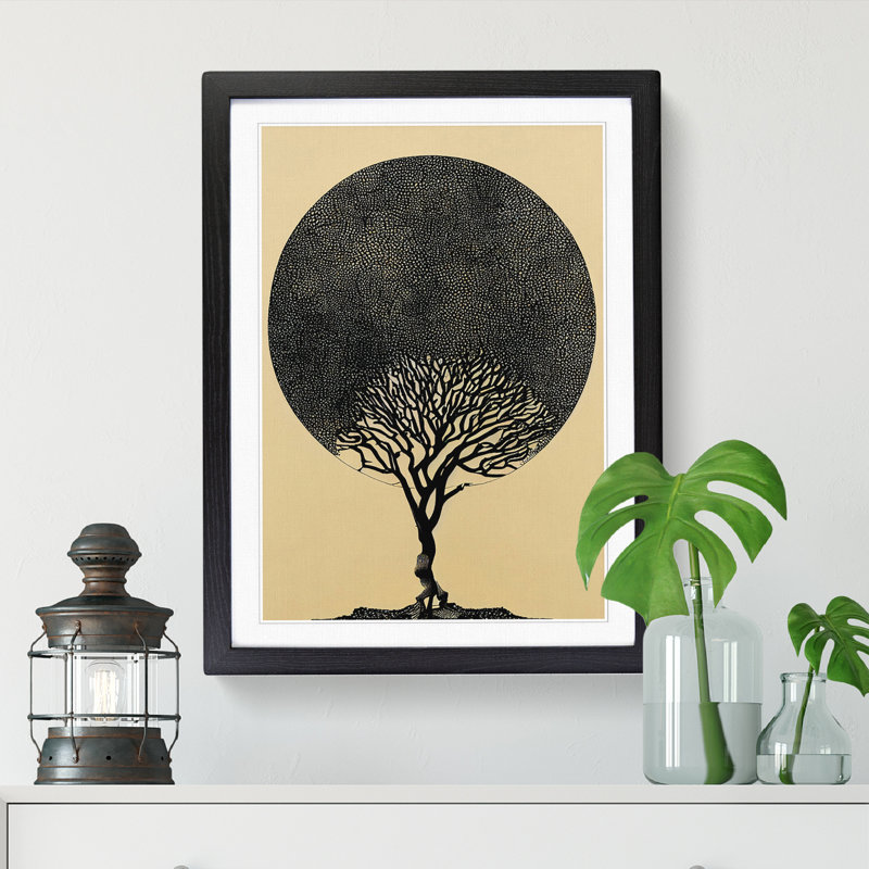 Tree Art Design Vol.5 - Single Picture Frame Print, 64cm H x 46cm W x 2cm D, Black