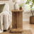 C-Shaped End Table, Wood Side Table Nightstand